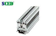 Facile à installer 16 mm2 Din Rail Terminal Block 800v / 76A Laiton 10 mm Longueur de décapage
