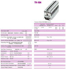 Facile à installer 16 mm2 Din Rail Terminal Block 800v / 76A Laiton 10 mm Longueur de décapage